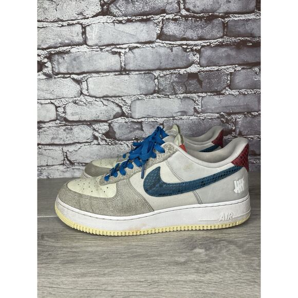 Nike Undefeated x Air Force 1 Low 5 White Leather Grey Suede Shoes Men 10.5M US - Picture 14 of 16